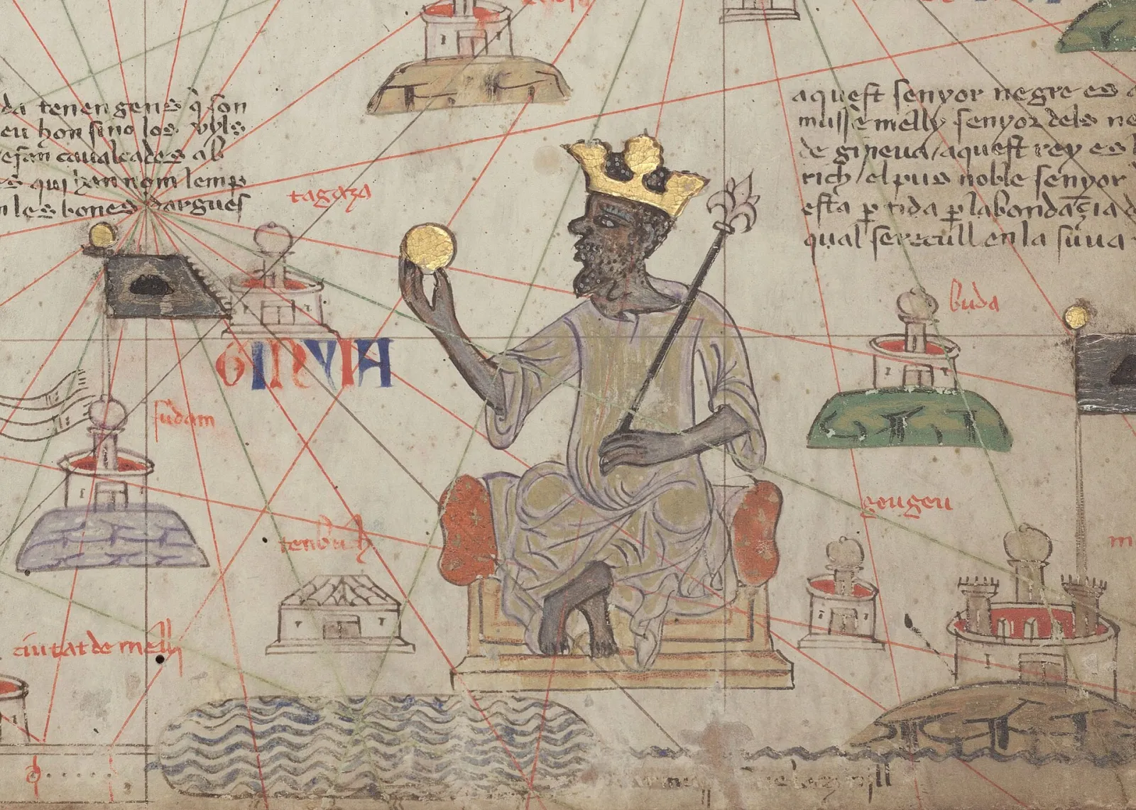 Mansa Musa as drawn in the Catalan Atlas (1375)